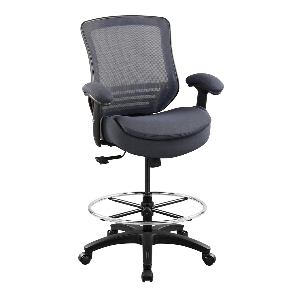Wittlong 400lbs Office Drafting Chair Wide Dual Seat Cushion Height Adjustable Armrest for High Standing Desk with Lumbar Support and Enlarged