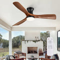 Fanbulous 52 Inch Ceiling Fans with Lights,Flush Mount Low Profile Ceiling Fan with Lights Remote Control, Timer, Quiet 35dB, 3CCT, Reversible,3 ABS Blade Ceiling Fans for Bedroom Indoor Patio