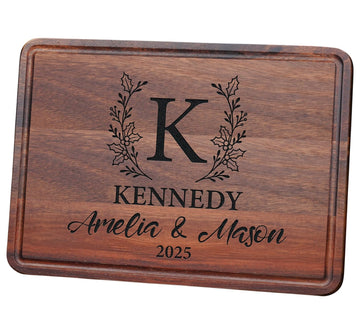 Custom Cutting Board Walnut, Wedding Gifts for Couples 2026, Engraved Wood Charcuterie Board for Housewarming, Anniversary, New Home, Birthday, Engagement, Gifts for Parents, Neighbor, Newlyweds