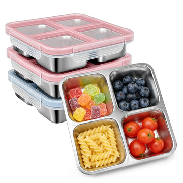 Tinaforld 4 Pack Stainless Steel Snack Containers with Lids 25 oz