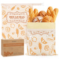 2 Pack Beeswax Bread Bags for Sourdough Homemade Bread - Reusable Organic Linen Bag Cotton Lining Sourdough Natural Beeswax Bread Storage Bag, Keep Fresh and Upgraded XLarge Capacity Portable