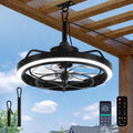 Conciseer Outdoor Ceiling Fan with Light for Patio, 20" Waterproof All-Weather Plug-in Hanging Fan, Smart APP/Remote Control, 3CCT Dimmable LED, Caged Design for Gazebo, Pergola, Porch