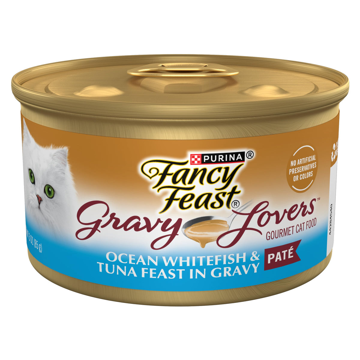 Purina Fancy Feast Gravy Lovers Ocean Whitefish and Tuna Feast Pate in Wet Cat Food Gravy - (Pack of 24) 3 oz. Cans