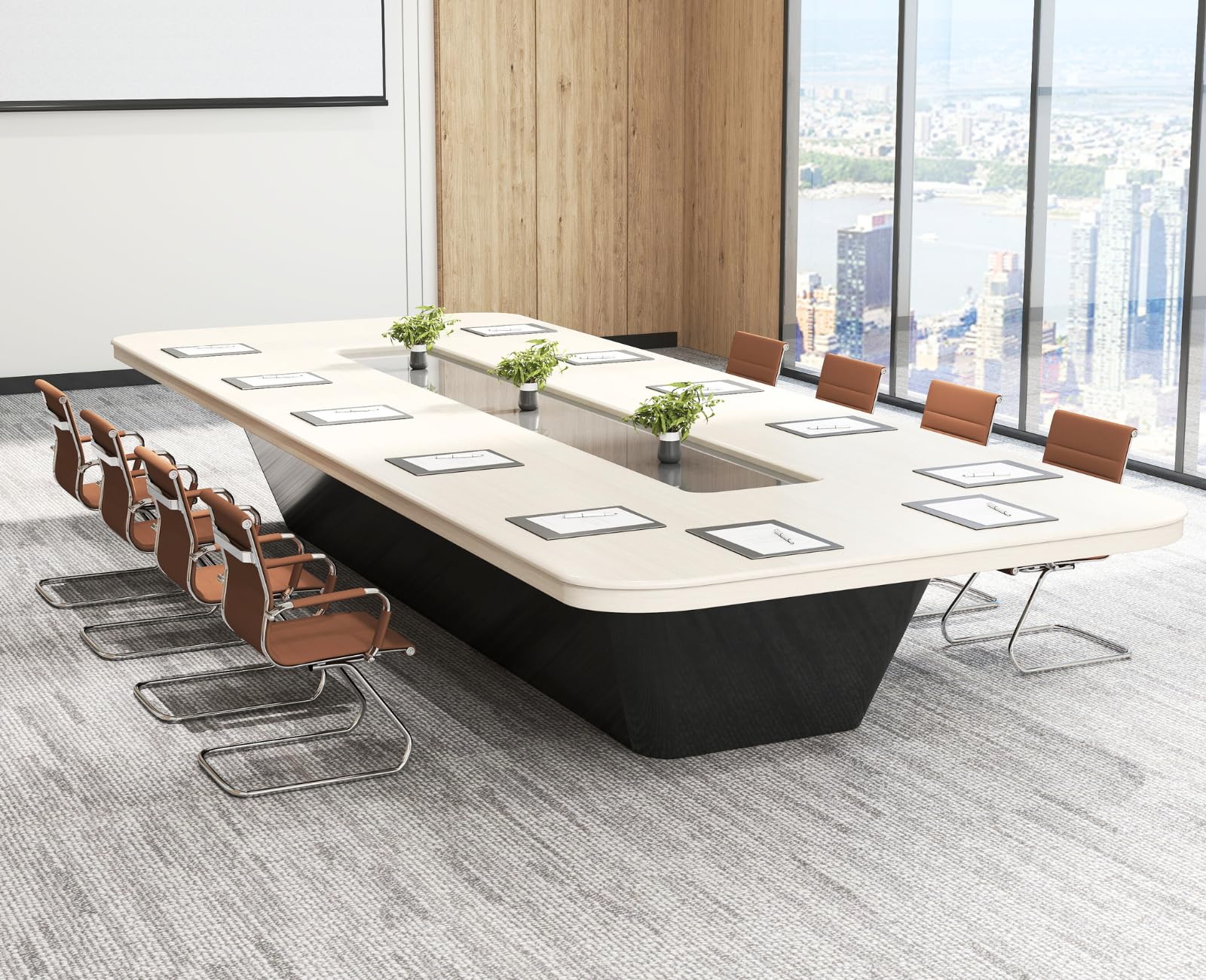 Cimota Waiting Room Chairs Leather Office Guest Chair Mid Back Reception Chairs with Sled Base for Meeting/patient/conference Room, Brownish