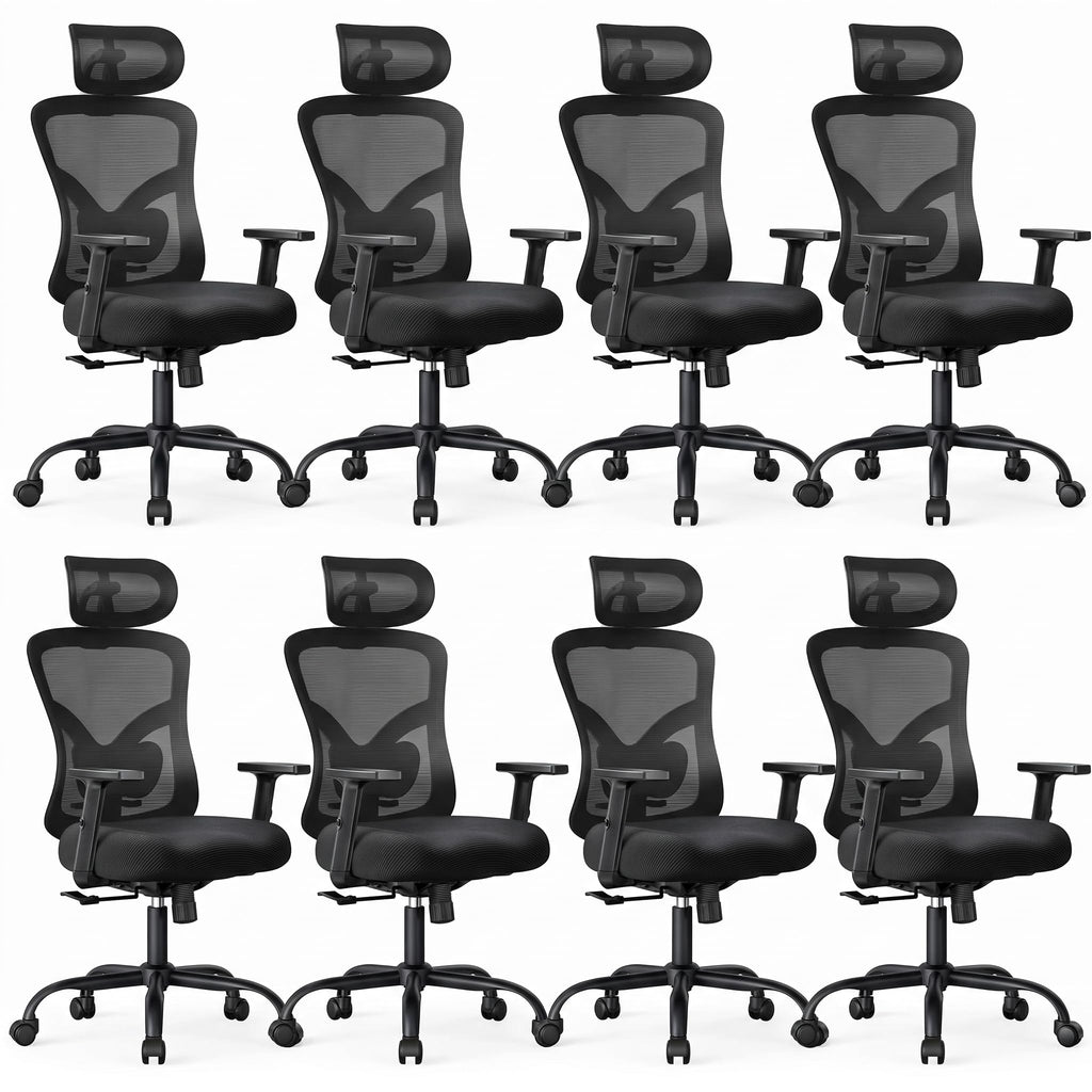 Noblewell Ergonomic Office Chair with Padded Lumbar Support, 2d Headrest, Adjustable Armrests, Upgraded Contoured Seat Cushion, 130° Rocking