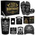 30th Birthday Gifts for Men - Unique Birthday Box with 20 Oz Tumbler, Baseball Cap, Socks, Bracelets, Scented Candle, Happy 30th Birthday Decorations for Husband, Dad, Friends, Boss