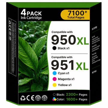950XL 951XL Ink Cartridges Compatible for HP 950 951 Ink Cartridges Combo Pack Use for HP OfficeJet Pro 8600 8610 8615 8620 8100 8630 8660 8640 276DW 251DW, 4 Pack Black Cyan Magenta Yellow