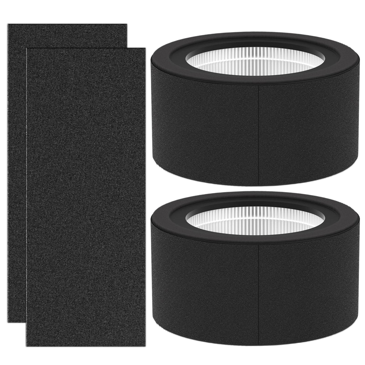 EE-5067 Replacement Filter Compatible with Crane EE-5067 and Drop Shape HS-1944 Air Purifier Models, Includes 2 Main Filters and 4 Carbon Pre-Filters