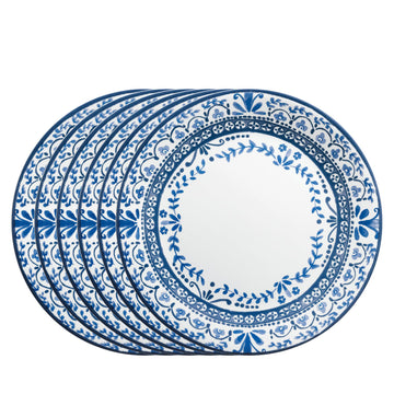 Corelle Vitrelle 6 PIECE Dinner Plates Set Triple Layer Glass and Chip Resistant, Lightweight Round Plates, Portofino