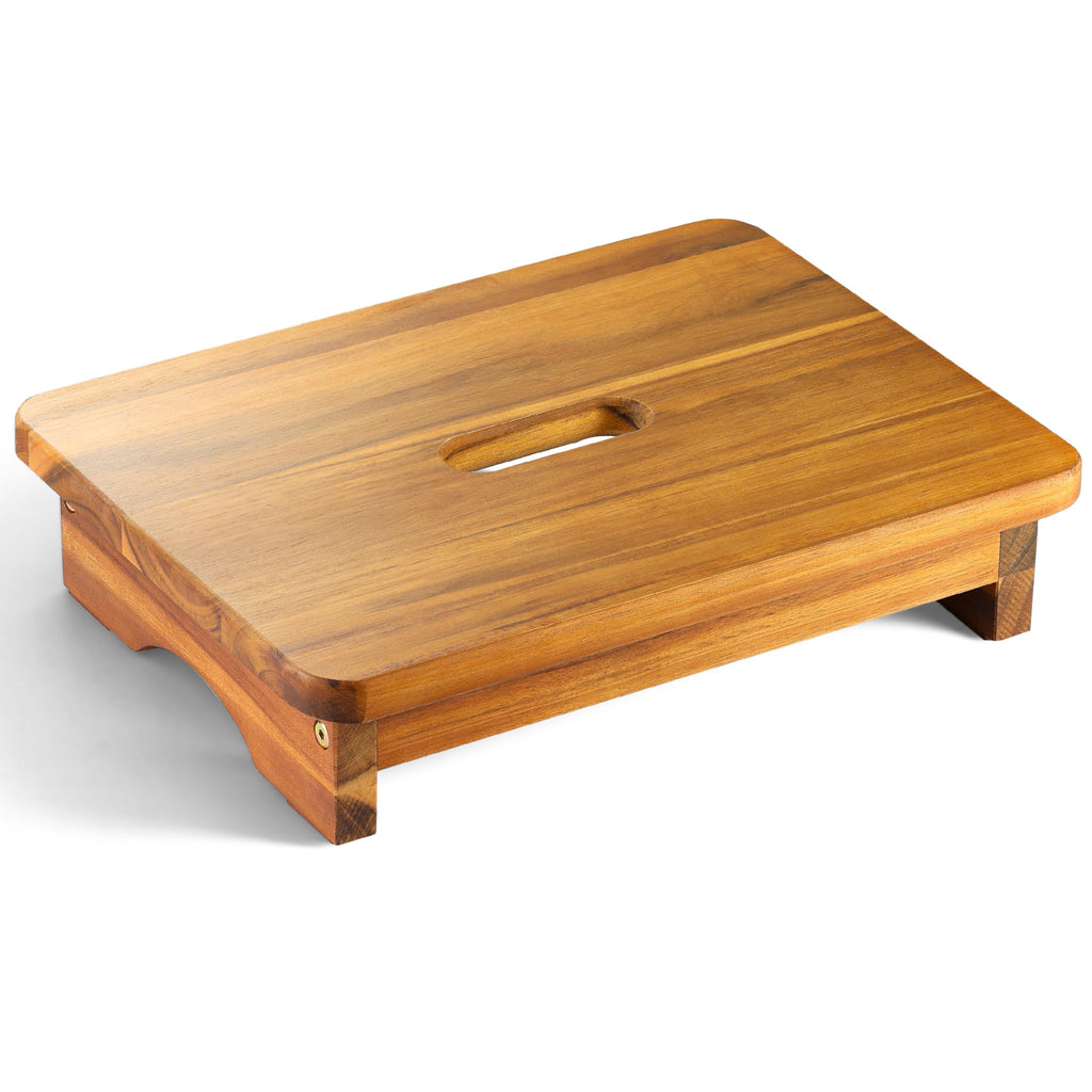 Fanatu Wooden Step Stool, 3.5'' One Step Stool for Adults, Wooden Bedside Step with 550 Lbs Load Capacity, Heavy Duty/portable/nonslip/durable