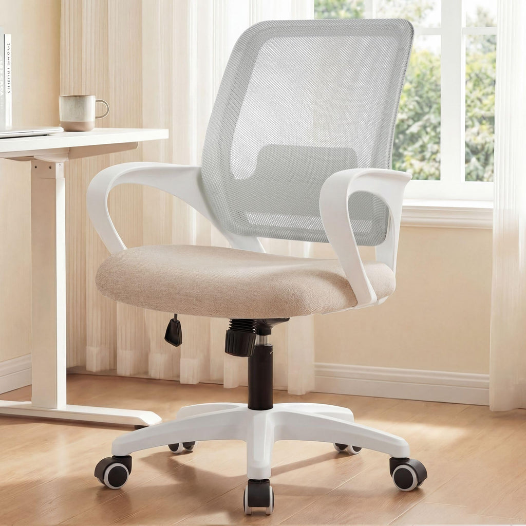 Neo Chair Home Office Desk Chair Ergonomic Mesh with Lumbar Support, Beige