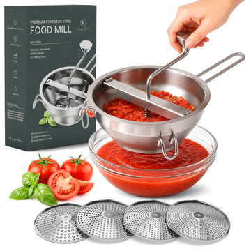 Hungry Artisan 4-Disc Food Mill for Jams, Purees & Silky Sauce