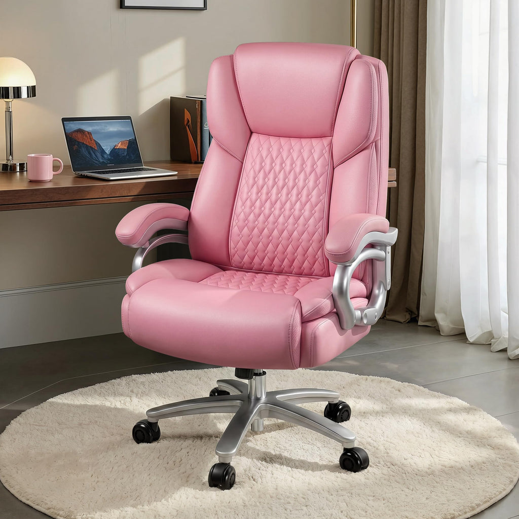 Big and Tall Office Chair 500lbs, Heavy Duty Executive Office Leather Chair for Heavy People, High Back Ergonomic Office Chair with Lumbar