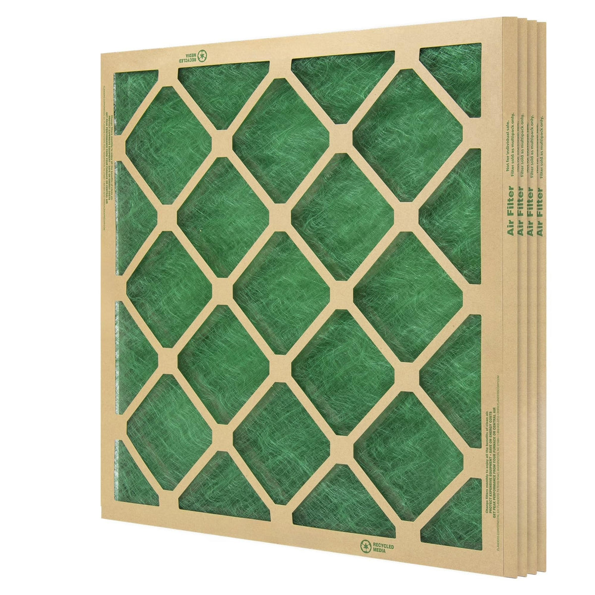 4-Pack 16" x 20" x 1" Nested Fiberglass MERV 1 Air Filter