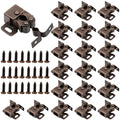 Bonuci 20 Pcs Cabinet Door Latch and Catch Hardware Double Roller Catch Cabinet Latches with Spear Strike for Closet Doors Kitchen (Brown Antique Copper)