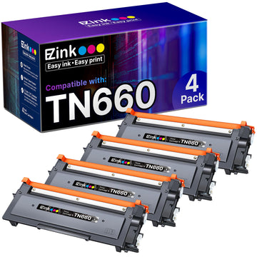 E-Z Ink TN660 Toner Cartridge Replacement Compatible with Brother TN660 TN-660 TN630 High Yield to Use for HL-L2380DW HL-L2320D HL-L2340DW DCP-L2540DW MFC-L2700DW MFC-L2720DW Printer (Black, 4 Pack)