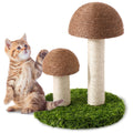 Cat Scratching Post - Mushroom Cat Scratcher Featuring with Natural Sisal Caps Scratch Pole and Sturdy Base for Kittens & Small Cats - Brown