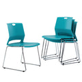 Sidanli Blue Stacking Chairs-set of 4, W22*D21*H32 INCH