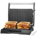 Baker's Friend 2 Slices of Mini Panini Press Electric Grill, Panini Grill Press Sandwich Maker Press, Sandwichera Electrical for Pancakes & Eggs, Oil Tray, Non Stick Surfaces, Stainless Steel