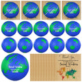Jenaai 12 Sets Social Worker Gift 2.5 Inch Mini Graduation Globe Earth Stress Balls Squeeze Relief Balls with Thankful Card for Office Finger Exercise Volunteers