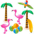 R HORSE Inflatable Palm Tree Flamingo Banana Beach Ball Parrot Beach Pool Toys for Tropical Hawaiian Luau Party Summer Pool Beach Party Decorations