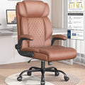 Cyzena Office Chair-executive High Back Breathable Big and Tall Office Chair Flip-up Armrests Lumbar Support-ergonomic Leather Rolling Swivel