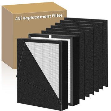 2 PACK 45i Replacement Filter Compatible with Alen BreatheSmart Flex Bh400 & 45i Air Purifier, 2 Hepa+6 Carbon Filter, 3-in-1 45i HEPA Filter+ Activated Carbon Pre Filter, B4-Pure/ Fl40