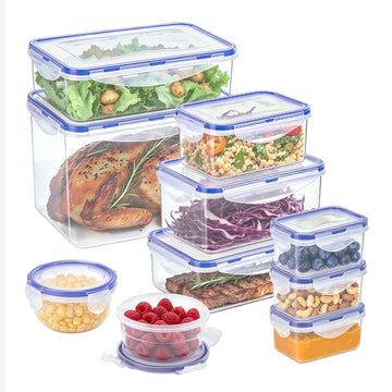 KIGI Food Storage Containers Set, Set of 10 (0.7-17.7 Cup)