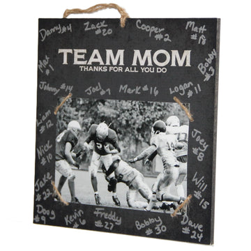PAINTED PASTIMES SPORTS HOME DECOR, TEAM MOM, Picture Frame Photo Display, Football Hockey Basketball Lacrosse Baseball Soccer Softball Track Wrestling Swimming Golf Volleyball Field Hockey Tennis