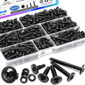 mxuteuk 230PCS #8 Self Tapping Screws for Metal,410 Stainless Steel Self Drilling Screws,1/2",5/8",3/4",1",1-1/4" Truss Head Sheet Metal Screws with Rubber Washers for Metal,Plastic,Wood(115pcs Sets)
