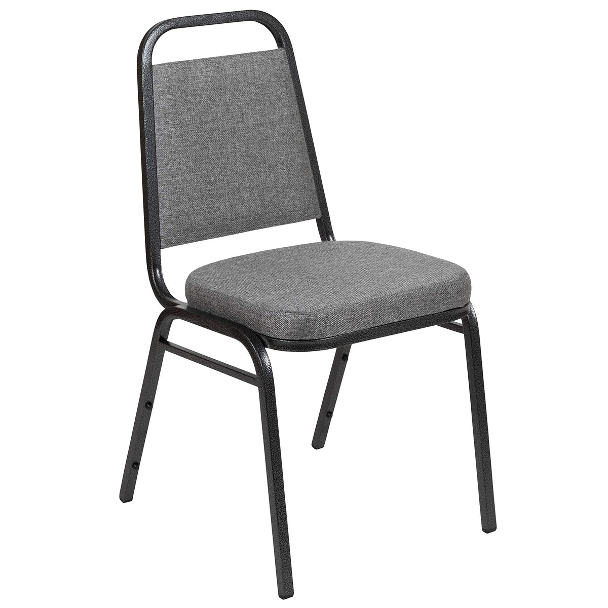 Flash Furniture Hercules Trapezoidal Back Stackable Banquet Chair, Silver, Set of 1, Gray Fabric/silver Vein Frame