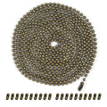 Bronze Ceiling Fan Pull Chain, 120" Extra Long Rust Proof 3mm Beaded Ball Light Pulls Extension Chains with 20 Connectors