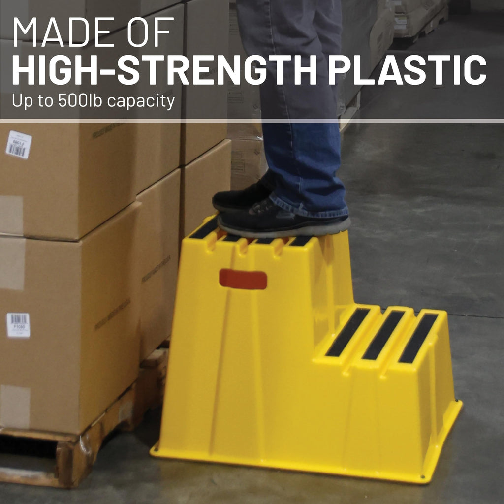 Us Weight High Visibility Yellow Safety Steps – Anti-slip Step Stools, 2-Step