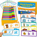 Phonics Flash Cards & Word Family Build Book, 40 Read & Rhyme Flip Books, Learn to Read for Kids Ages 3-8, Engaging Educational Tools for Preschool-Kindergarten, Fun Sight Word Games & Phonics Games