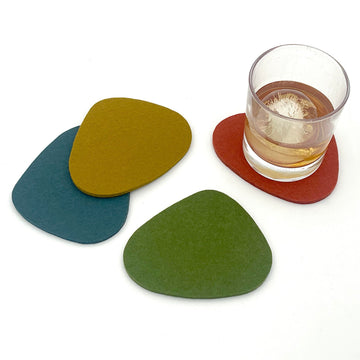 Mid Century Modern Merino Wool Felt Coasters Set