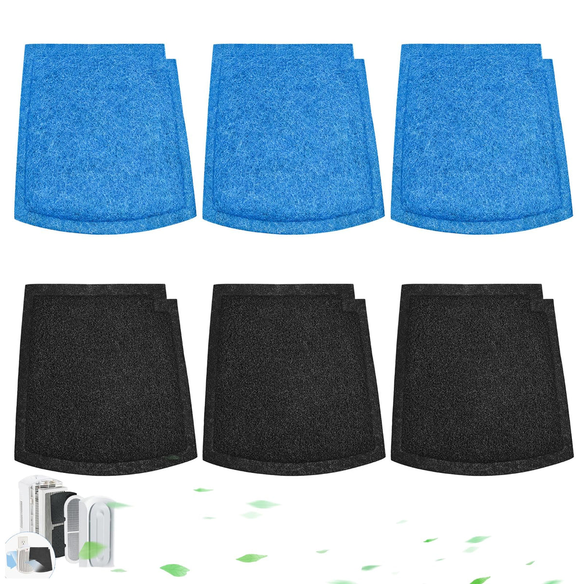 True Air Filters Replacement for Hamilton Beach True Air Purifier 04384,04532GM, 04530G, 04530GM & 04531GM, for Odor Eliminators, Neutralizes Pet Smells (04234G, 6-Pack)