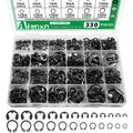 330PCS Snap Rings Assortment Kit, E Clips Assortment Kit (2MM-12MM) and C Clips Assortment Kit (5MM-16MM), 24 Sizes External Retaining Rings Carbon Steel Circlip Snap Ring Kit