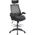 Boliss Big and Tall Drafting Chair 400lbs High Back Dual Seat Cushion, BLS-2818HDS, Black