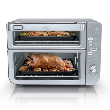 Ninja Double Stack XL Countertop Oven & Air Fryer, 12-in-1, Flexdoor, FlavorSeal, SMART FINISH with DualZone Technology, Countertop Oven, Air Fryer, Bake, Broil, Reheat, Pizza, Stainless Steel, DCT601 (Renewed)