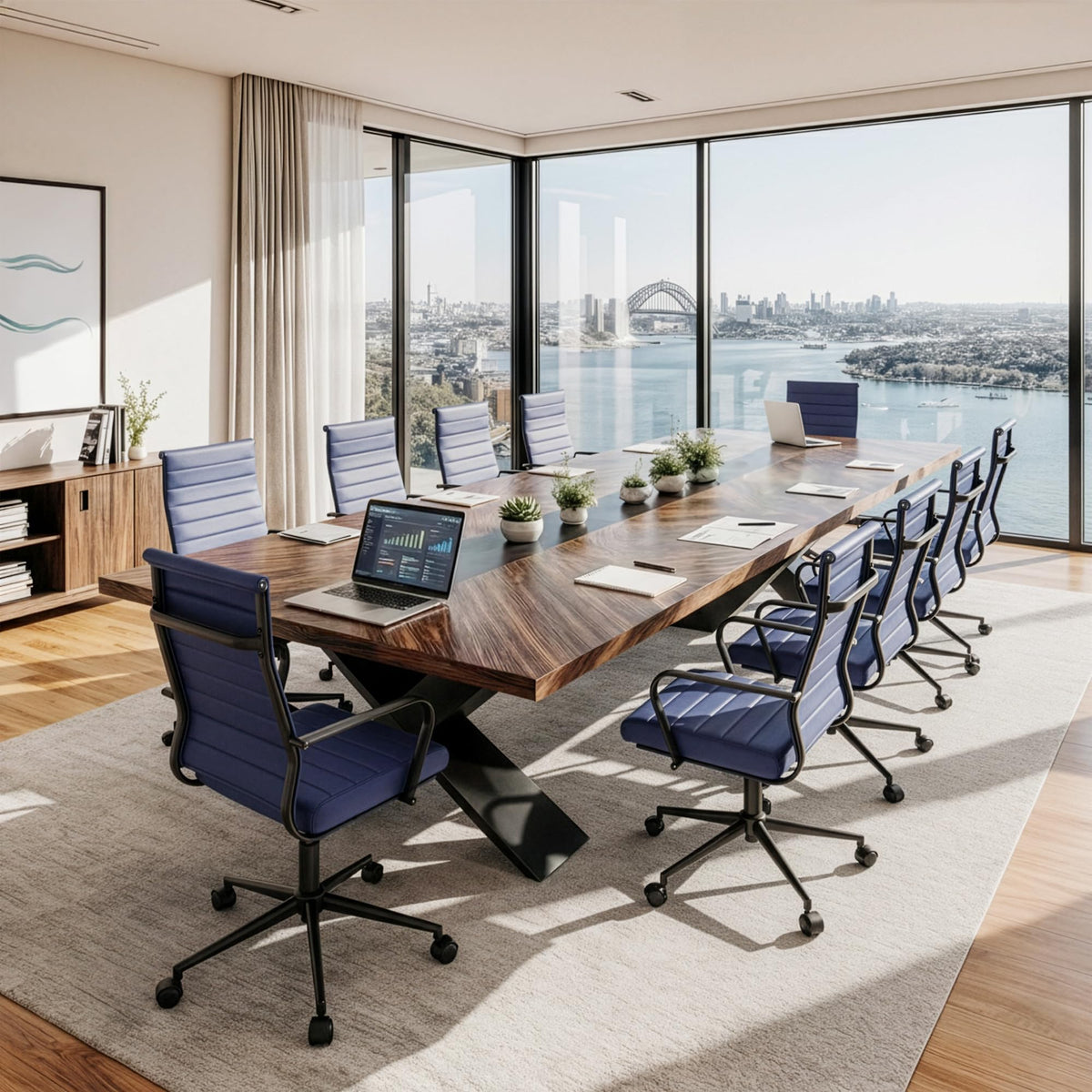 Okeysen Office Desk Chair Conference Room Chairs Modern Ergonomic Executive Swivel Chair Adjustable Height Pu Leather Home Desk Chairs with