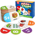 Coogam Learning Alphabet Matching Game, 36pcs Self-Correcting Sight Words Letter Number Cards, Fine Motor Educational Montessori Toy for Preschool Kindergarten 3 4 5 Years Old