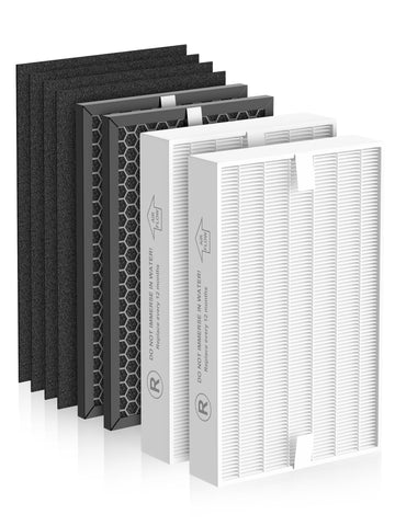 HPA5100B Replacement Filter for Honeywell HPA5100 HPA5150 HPA3100, 8-Pack | 2 Premium, 2 S Carbon and 4 A Pre-Filters, Part # HRF-R1 HRFSC1 HRF-ARVP100 HRF-A100