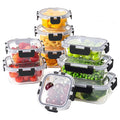 HOMBERKING 18 Piece Glass Food Storage Containers with Lids, Glass Meal Prep Containers, Airtight Lunch Bento Boxes, BPA-Free & Leak Proof, Oven, Freezer and Dishwasher Safe (9 lids & 9 Containers)