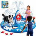 TOY Life Shark Splash Pad for Kids and Dogs - Extra Large 70 Inch Outdoor Sprinkler Pool for Toddlers Ages 1-3, Heavy Duty Non Slip Water Play Mat for Backyard Summer Fun