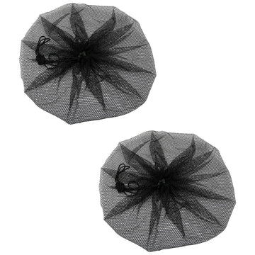 2PCS 18 Inches Electric Fan Safety Shield Finger Touch Proof Dustproof Mesh Cover Summer Home Fan Honeycomb Protective Net with Drawstring Buckle Design Black