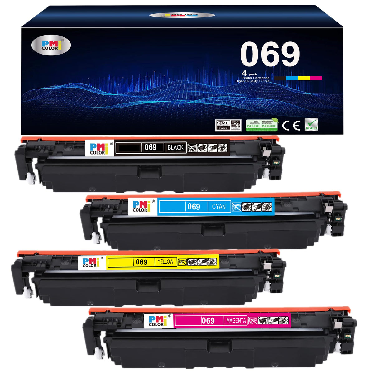 069 MF753Cdw 4 Pack Toner Cartridge Set Replacement for Canon 069 Toner Cartridge for Canon Color MF753Cdw, MF751Cdw LBP674Cdw Printers | (Black,Cyan,Magenta,Yellow)