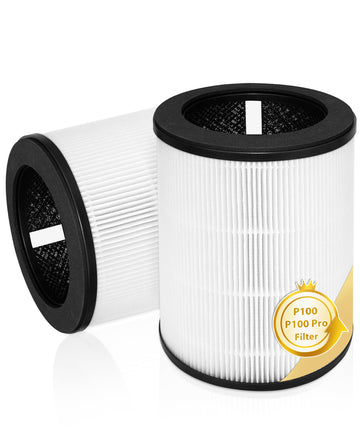 P100 / P100 Pro Replacement Filter Compatible with Welov P100 P100 Pro Air Purifier, 3-in-1 H13 HEPA and High Efficiency Activated Carbon Filters, Part # P100-RF 2-Pack