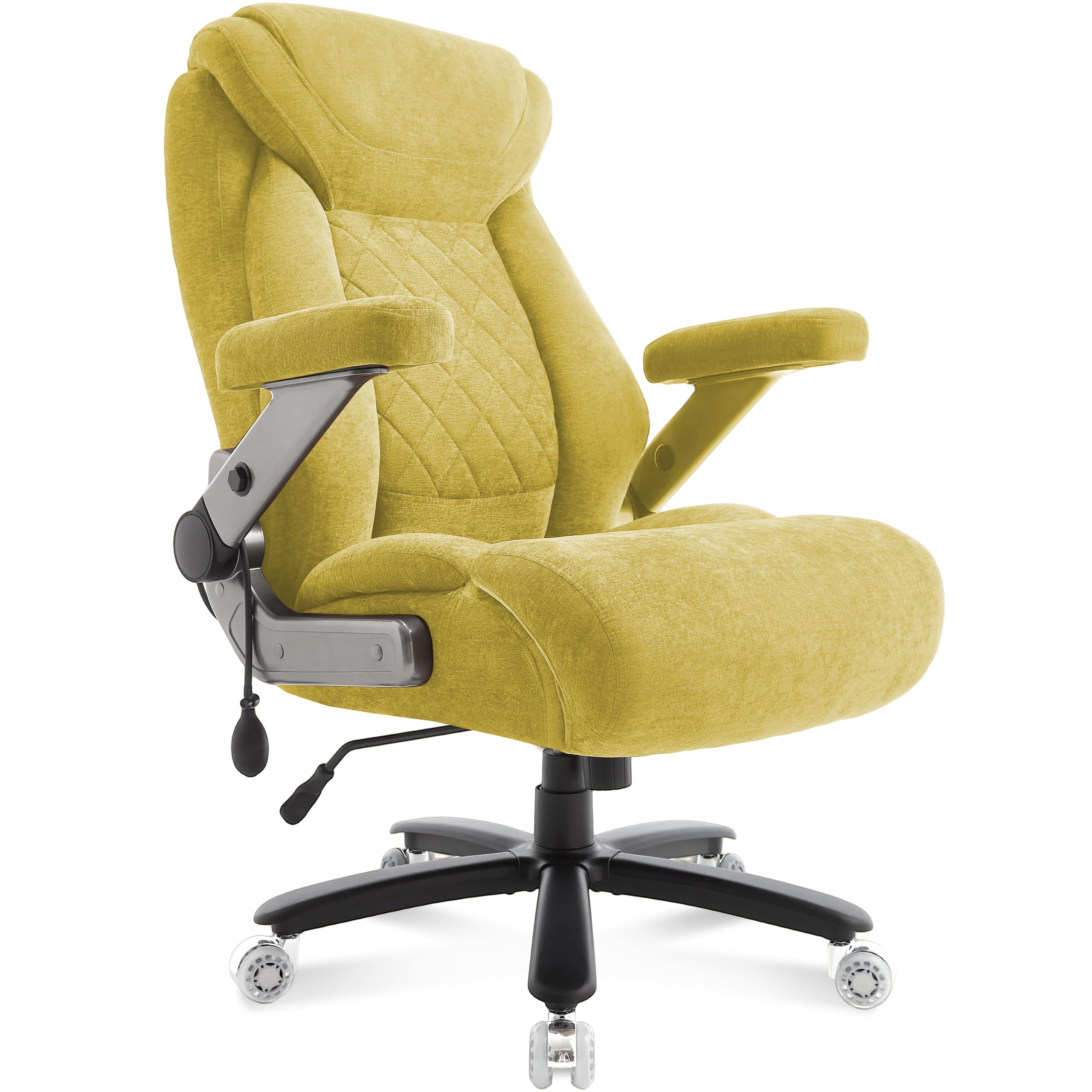 Fabric 700lbs Big and Tall Office Chair, Ergonomic Heavy Duty Executive Cloth Office Chair with 5d Flip Arms & Adjustable Lumbar Support & Dual
