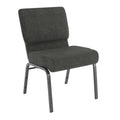 Flash Furniture Hercules Series 21''w Church Chair in Dark Gray Fabric - Silver Vein Frame, Set of 1, Dark Gray Fabric/silver Vein Frame