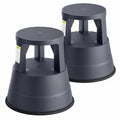 Furnicleevor 2-pack Rolling Step Stool with Wheels, 550lbs Capacity, Retractable Casters & Non-slip Platform. Kick Stool for Kitchen, Office,
